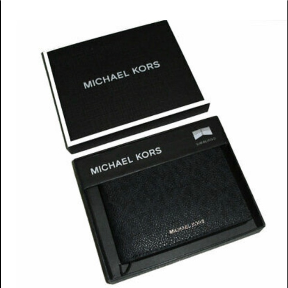 Michael Kors Slim Billfold Jet Set Black Leather Men's Wallet